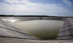 Un bassin de rétention d'eau, le 7 octobre 2022 à Mauze-sur-le-Mignon, près de La Rochelle. ( AFP / - )