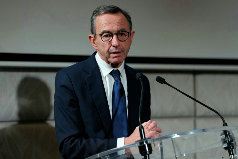 Le candidat LR à la présidentielle Bruno Retailleau à Paris le 14 octobre 2026 ( AFP / Dimitar DILKOFF )