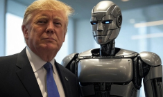 L'IA est une des priorités affichée par Donald Trump au début de son mandat (crédit : photo d'illustration fictive générée par l'IA Grok2)