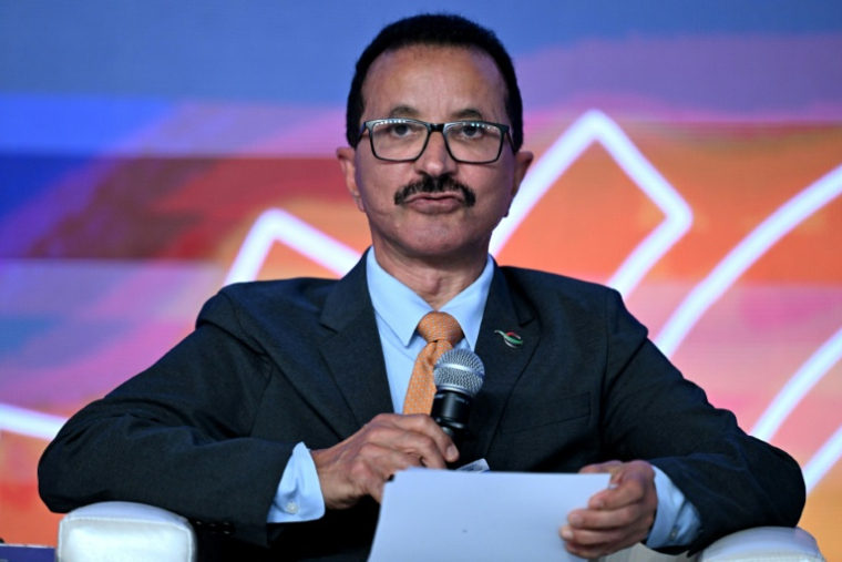 Le sultan Ahmed Bin Sulayem, président-directeur général de DP World, le premier jour du sommet B20 de trois jours à New Delhi, le 25 août 2023 ( AFP / Sajjad HUSSAIN )