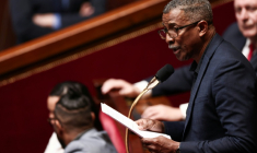 Jean-Victor Castor à l'Assemblée nationale le 26 mars 2025 ( AFP / Thibaud MORITZ )