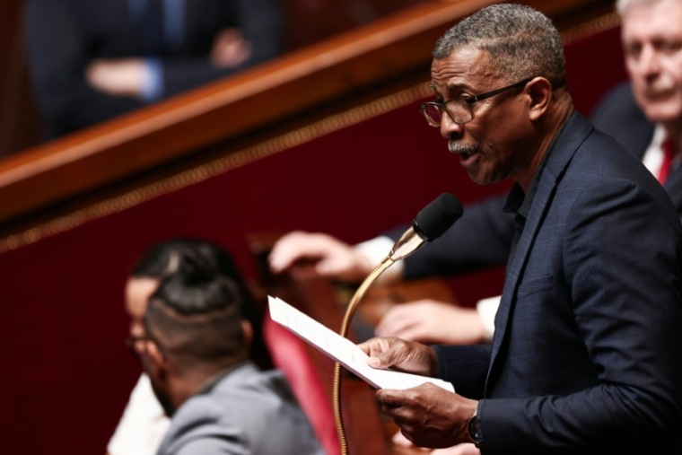 Jean-Victor Castor à l'Assemblée nationale le 26 mars 2025 ( AFP / Thibaud MORITZ )