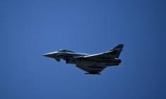 L'Eurofighter Typhoon a été développé par un consortium rassemblant Royaume-Uni, Italie Allemagne et Espagne (illustration) ( AFP / JULIEN DE ROSA )