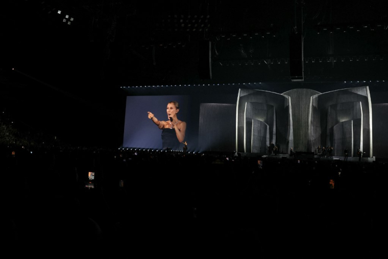 Située à Nanterre, la Plenitude Arena accueille actuellement les concerts de Céline Dion ( AFP / THOMAS SAMSON )