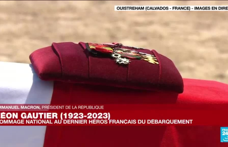 Emmanuel Macron salue "la légende" de Léon Gautier, "un homme ordinaire devenant héros"