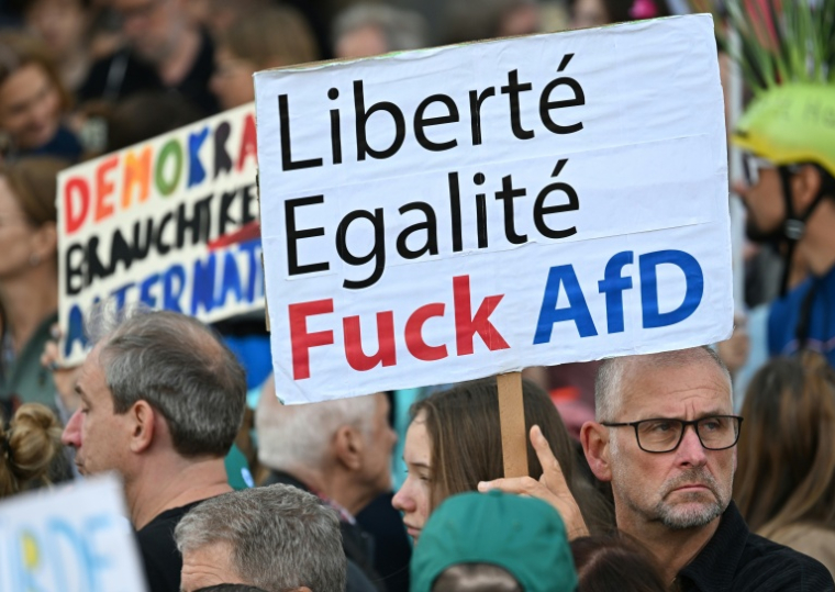 Manifestation à Berlin contre l'extrême droite et le parti Alternative pour l'Allemagne (AfD) à Berlin le 12 septembre 2026 ( AFP / RALF HIRSCHBERGER )