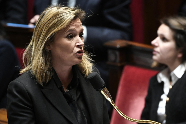 Olivia Grégoire à Paris le 27 février 2024. ( AFP / STEPHANE DE SAKUTIN )