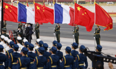 Une cérémonie d'accueil, à Pékin, lors d'une visite d'Emmanuel Macron en Chine, en avril 2023 (illustration) ( AFP / LUDOVIC MARIN )