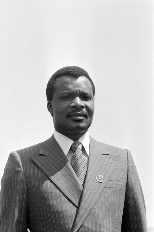 Le président du Congo, Denis Sassou Nguesso, le 10 décembre 1979 à Bangui, en Centrafrique ( AFP / Francois-Xavier HARISPE )