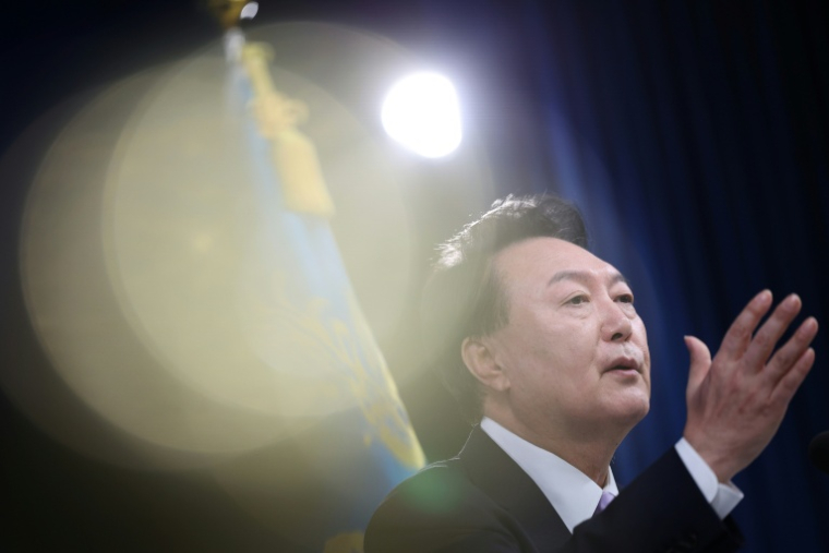 Le président sud-coréen Yoon Suk Yeol lors d'une conférence de presse à Séoul, le 7 novembre 2024 ( POOL / KIM HONG-JI )