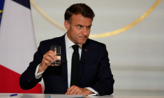 French President Emmanuel Macron holds a press conference, at the Elysee Palace, in Paris