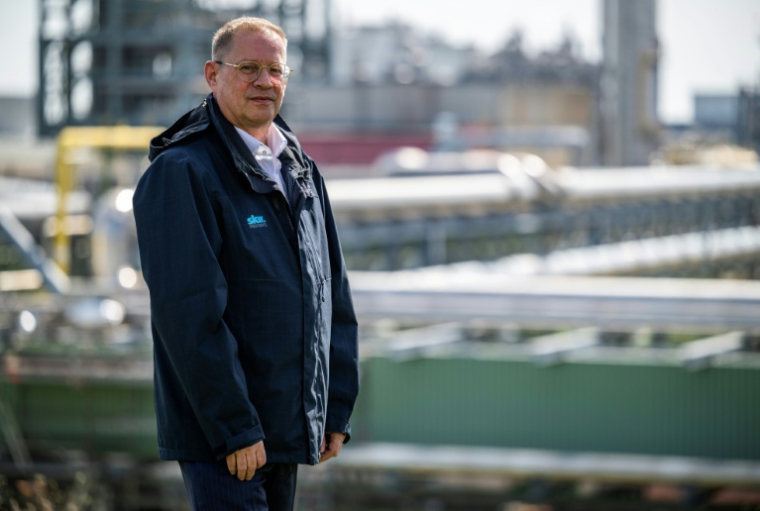 Le patron de SKW Stickstoffwerke Piesteritz GmbH, Carsten Franzke, le 9 avril 2026 ( AFP / John MACDOUGALL )