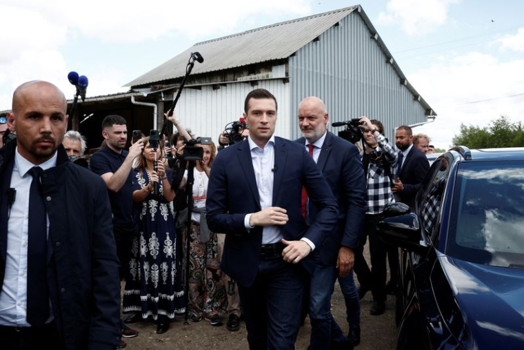 President of the French far-right RN party Bardella makes first campaign visit for early legislative elections