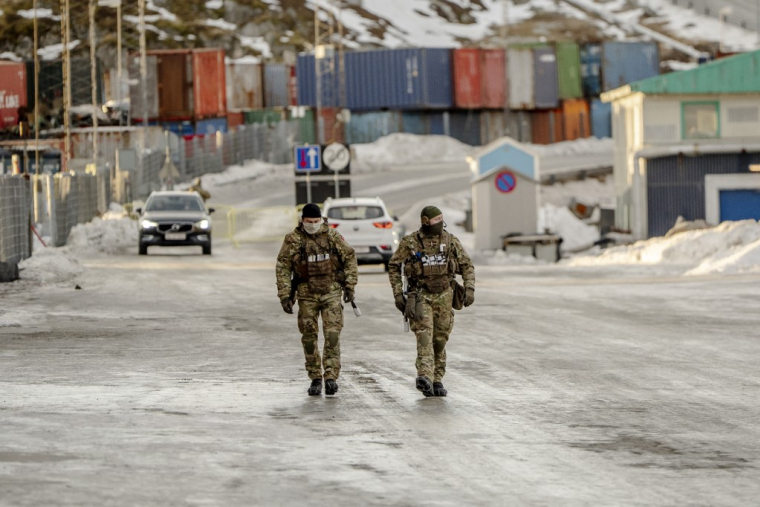 Des militaires à Nuuk, au Groenland, le 25 janvier 2026. ( Ritzau Scanpix / MADS CLAUS RASMUSSEN )