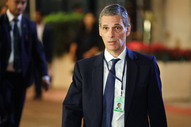 Rodolphe Saadé à Mumbai le 17 février 2026. ( AFP / LUDOVIC MARIN )