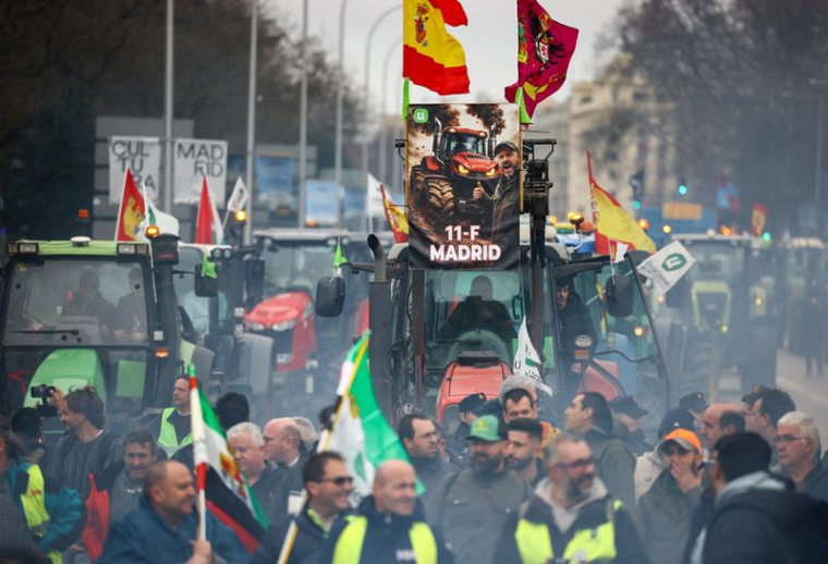 À Madrid, les agriculteurs protestent contre la concurrence des importations en provenance du Mercosur