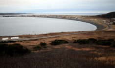 Vue de la baie de Miquelon, à Saint-Pierre-et-Miquelon, le 23 décembre 2014 ( AFP / STEPHANE DE SAKUTIN )
