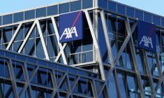 Le logo AXA à Bruxelles