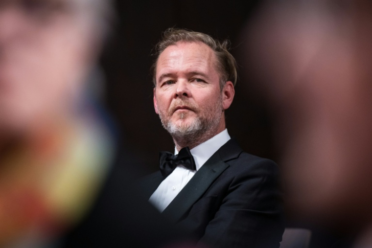 L'auteur suisse Christian Kracht assiste à une conférence de presse, à Berlin, le 19 février 2023 ( AFP / Stefanie Loos )