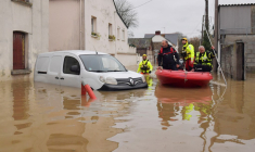 Une rue inondée à Saint-Nicolas-de-Redon, le 1er février 2025. (illustration) ( AFP / JEAN-FRANCOIS MONIER )