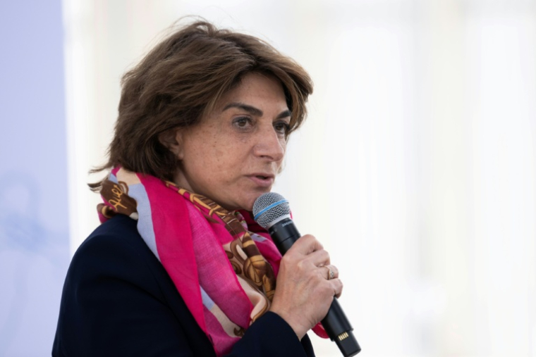 La présidente de la Métropole Aix-Marseille-Provence, Martine Vassal, à Marseille le 5 mai 2025 ( AFP / MIGUEL MEDINA )