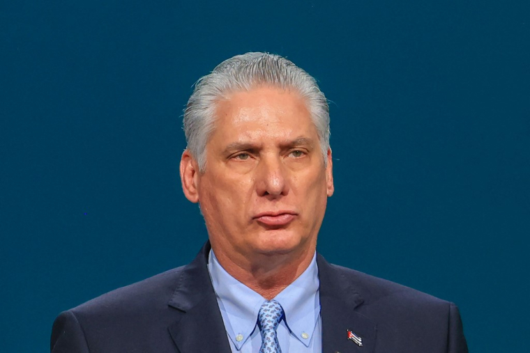 Le président cubain Miguel Diaz-Canel à Dubaï le 1er décembre 2023. ( AFP / KARIM SAHIB )