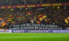Une banderole contre les violences policières à Lens