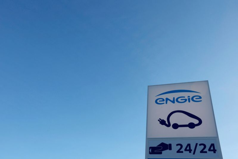 Le logo d'Engie sur une station à Guignicourt
