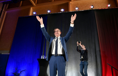 Le ministre de l'Intérieur Bruno Retailleau lors d'un meeting à Nimes, le 16 mai 2025 ( AFP / Sylvain THOMAS  )