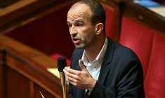 Manuel Bompard, le coordinateur de LFI lors du débat sur le budget de la Sécurité sociale, à l'Assemblée nationale, Paris le 3 novembre 2025 ( AFP / Bertrand GUAY )