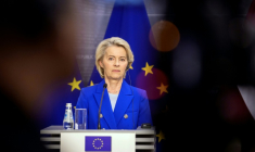 La présidente de la Commission européenne, Ursula von der Leyen, à Riga, le 29 août 2025 ( AFP / Gints Ivuskans )