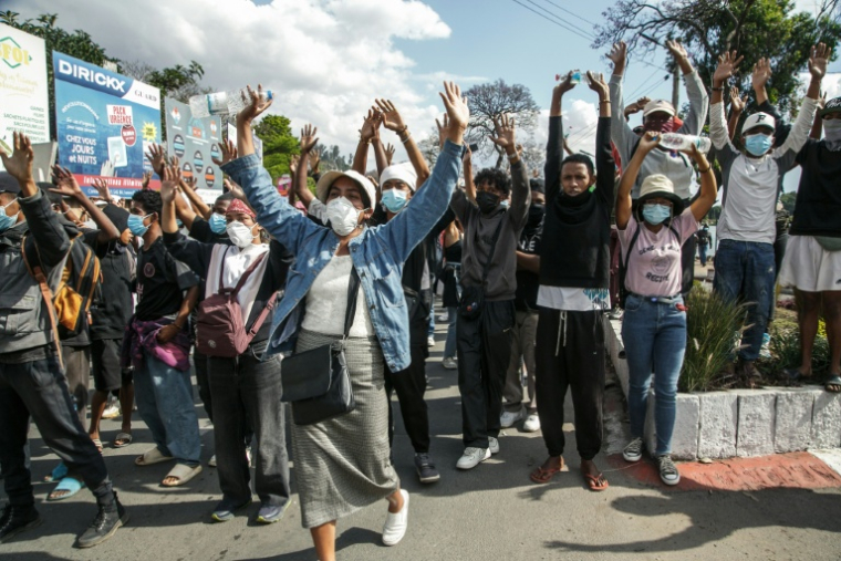 Manifestation antigouvernementale à Antananarivo, le 4 octobre 2025 à Madagascar ( AFP / RIJASOLO )