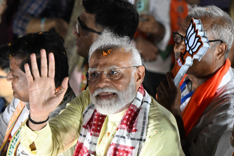 Le Premier ministre indien Narendra Modi, le 28 mai 2024, à Calcutta ( AFP / DIBYANGSHU SARKAR )