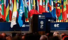 Le pape Léon XIV à l'Unesco à Paris le 25 septembre 2026 ( POOL / Remo Casilli )