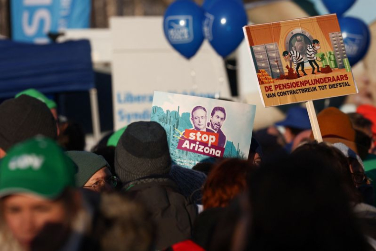 Manifestation lors d'une grève nationale, à Bruxelles