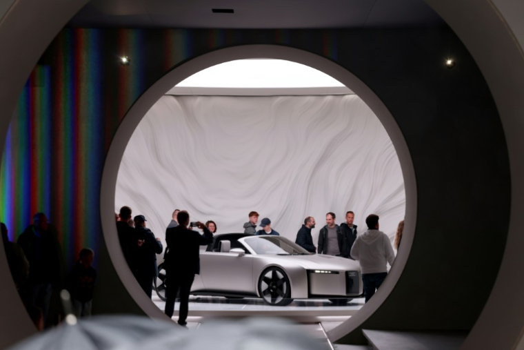 Le stand de la marque Audi, filiale de Volkswagen, à Munich, en Allemagne, le 10 septembre 2025 ( AFP / Alexandra BEIER )