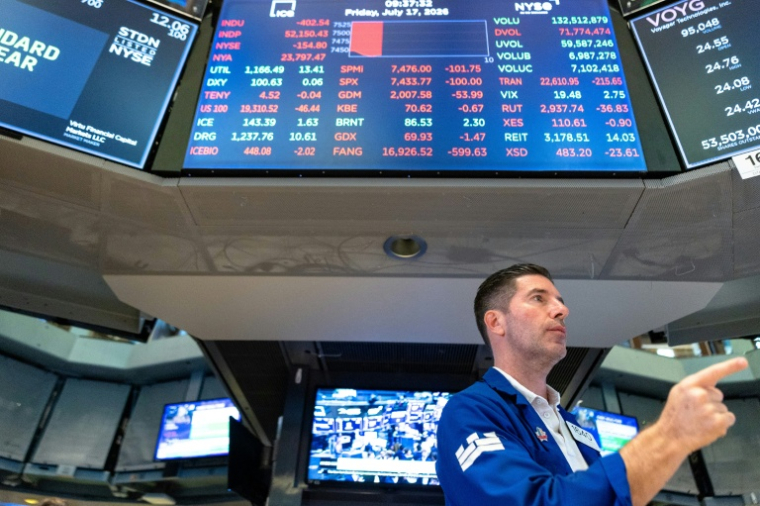 A la Bourse de New York, le 17 juillet 2026 ( GETTY IMAGES NORTH AMERICA / Michael M. Santiago )