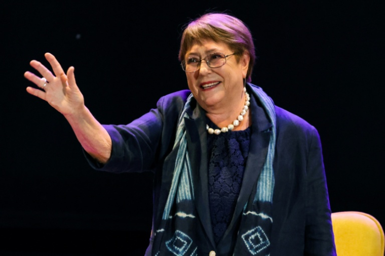L'ancienne présidente chilienne Michelle Bachelet à l'université de Valparaiso, au Chili, le 31 mars 2026 ( AFP / Cristobal BASAURE )