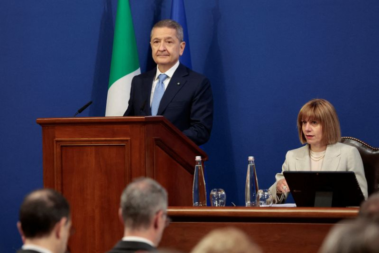 Le gouverneur de la Banque d'Italie Fabio Panetta présente le rapport annuel de la Banque d'Italie, à Rome