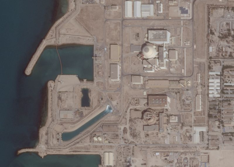 Une image satellite montre la centrale nucléaire de Bushehr, dans la province de Bushehr