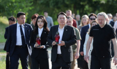 Le président sud-coréen Yoon Suk Yeol en visite à Bucha