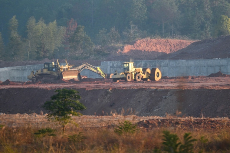 Le parc industriel des terres rares en construction dans le comté d'Anyuan, à Ganzhou, dans la province du Jiangxi, le 21 novembre 2025 dans l'est de la Chine ( AFP / Hector RETAMAL )