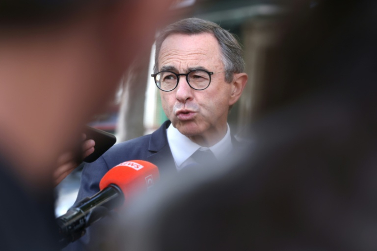 Le président du parti Les Républicains (LR) et candidat à la présidentielle, Bruno Retailleau, à Paris le 18 septembre 2026 ( AFP / Kenzo TRIBOUILLARD )