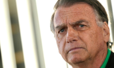 L'ancien président brésilien Jair Bolsonaro à Brasilia le 17 juillet 2025 ( AFP / Mateus Bonomi )