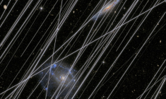 Une image simulant la contamination de l'univers par la lumière des satellites réalisée par la NASA, le 3 décembre 2025 ( NASA / - )