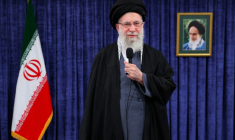 Photo diffusée par le bureau du guide suprême iranien, l'ayatollah Ali Khamenei, le 9 février 2026, lors d'un message télévisé à Téhéra ( KHAMENEI.IR / Handout )