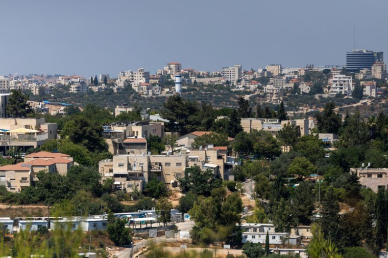 Vue d'ensemble de la colonie israélienne de Beit El, en Cisjordanie occupée par Israël