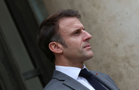 Le président français Macron au palais de l'Élysée à Paris