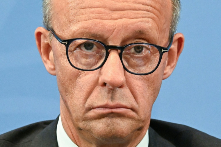 Le chancelier allemand Friedrich Merz participe à une conférence de presse à Berlin, le 3 septembre 2025 ( AFP / RALF HIRSCHBERGER )