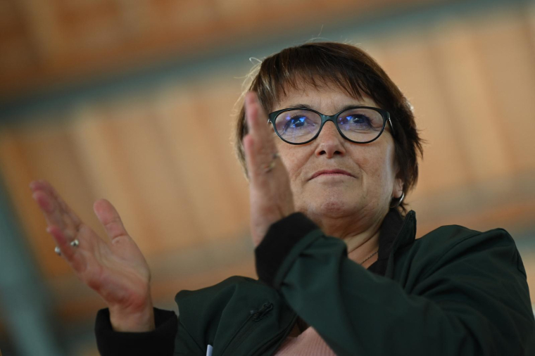 La présidente de la FNSEA Christiane Lambert le 18 octobre 2022. ( AFP / LIONEL BONAVENTURE )